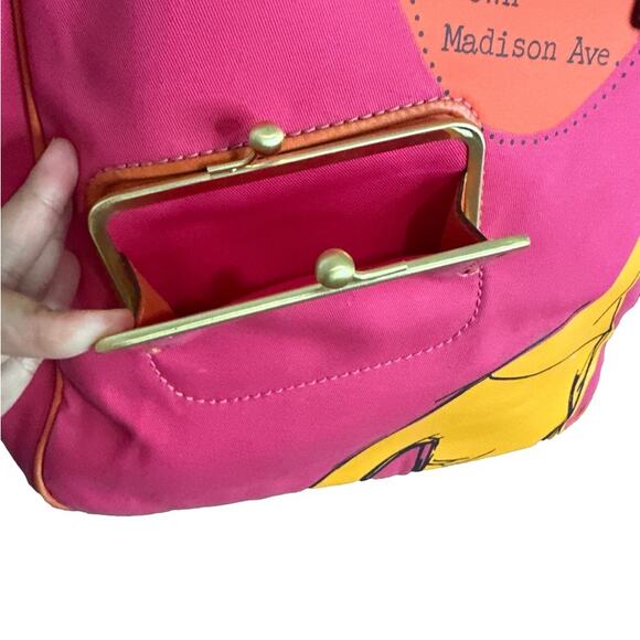 COACH Pink and Orange Bonnie Cashin Tribute Tote Bag with Kisslock Front Pocket - Picture 8 of 11
